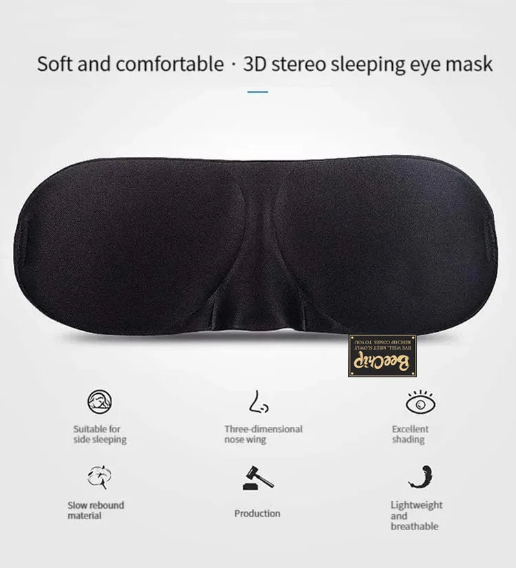 3D Sleep Mask Natural Sleeping Eye Mask Eyeshade Cover Shade Eye Patch Women Men Soft Portable Blindfold Travel Eyepatch 1Pcs