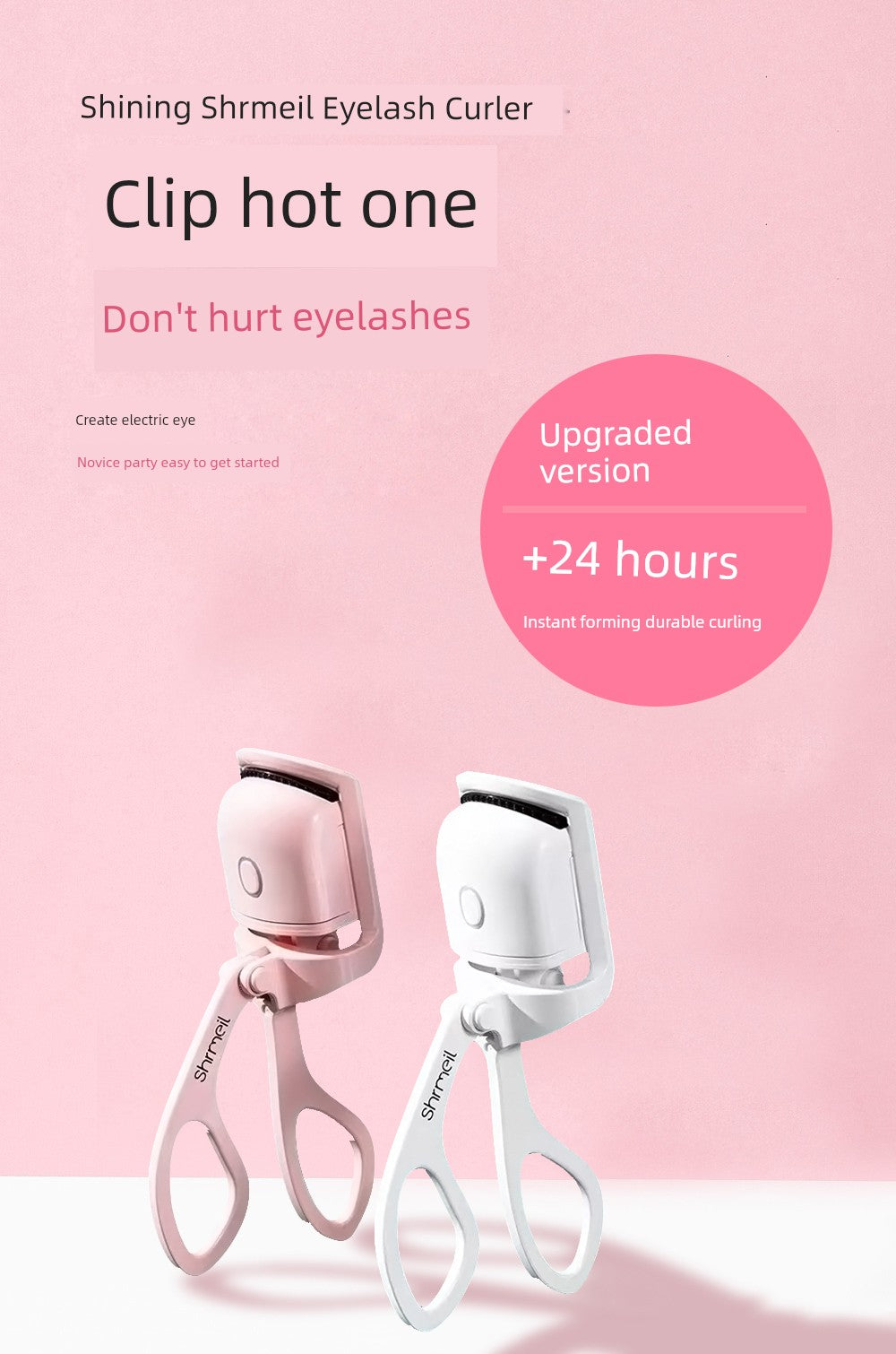 Yi Mengling Same Style Shrmeil Flash Meitang Hot Iron Eyelash Curler Eyelash Heater Electric Heating Lasting Hair-Styling Female