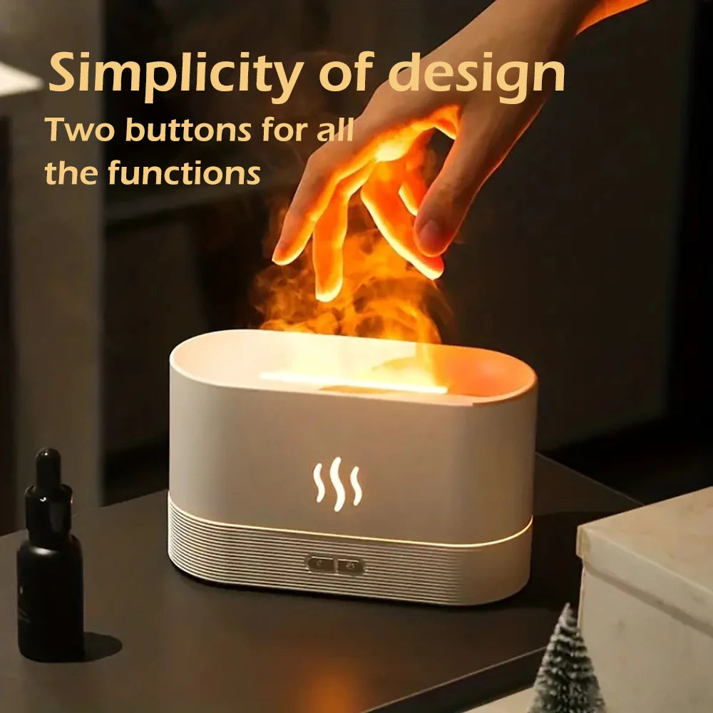 Aroma Diffuser Air Humidifier Ultrasonic Cool Mist Maker With LED Lighting Simulation Colorful Flame Fragrance Machine