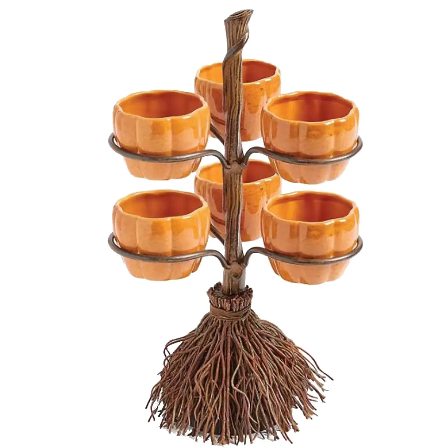 Halloween Pumpkin Snack Plates Rack Witch Bowl Cake Stand Dessert Fruit Dishes Party Buffet Display Tray Desktop Decoration