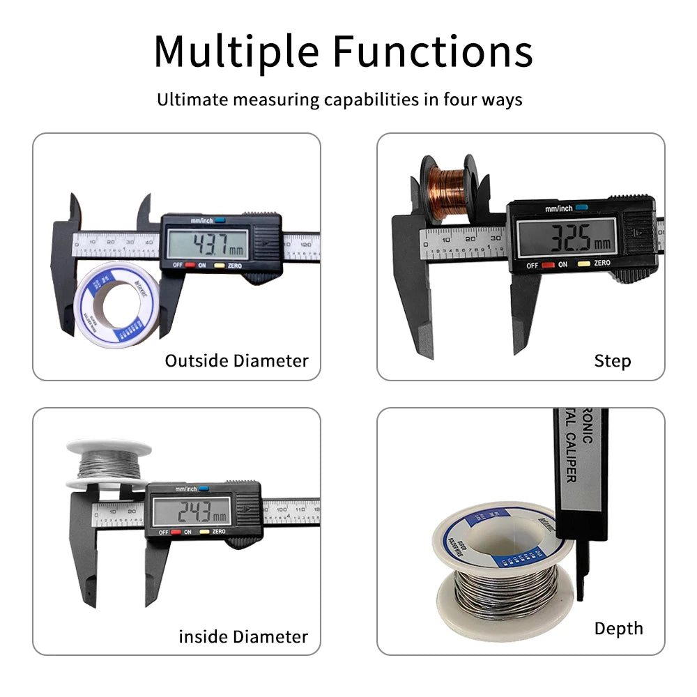 150mm 100mm Electronic Digital Caliper Carbon Fiber Dial Vernier Caliper Gauge Micrometer Measuring Tool Digital Ruler