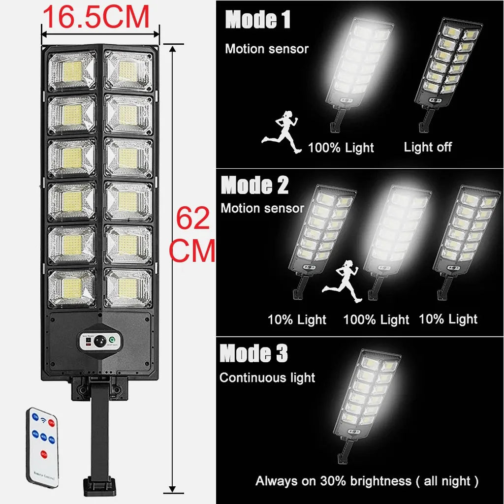 7700LM Solar Led Light Outdoor Most Powerful Outdor Solar Lamp 720 LED 3Mode Remote Control Waterproof  Light Garden Street Lamp