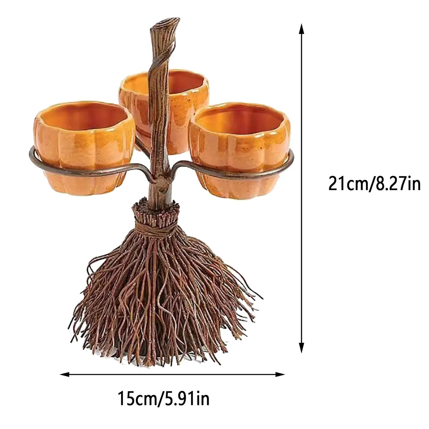 Halloween Pumpkin Snack Plates Rack Witch Bowl Cake Stand Dessert Fruit Dishes Party Buffet Display Tray Desktop Decoration