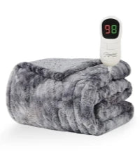 Heated Blanket Electric Throw - 50"x60" Heating Blanket Throw 1/2/4/6/8 Hours Auto-off 10 Heat Level Heat Blanket Over-heat