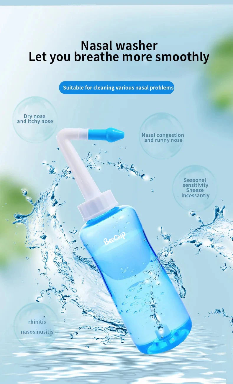 1 Piece Nasal Wash Bottle 300ml Adult And Children Nasal Cavity And Nasal Wash Bottle Physiological Saline Rhinitis Manual