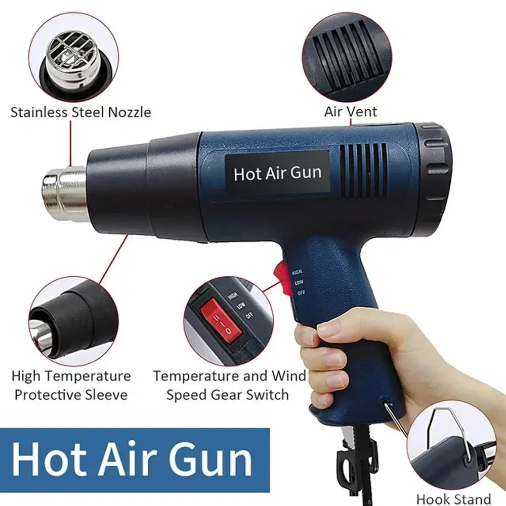 Industrial Hair dryer Heat Gun 2500W Hot Air Gun Air dryer for soldering Thermal blower Soldering station Shrink wrapping Tools