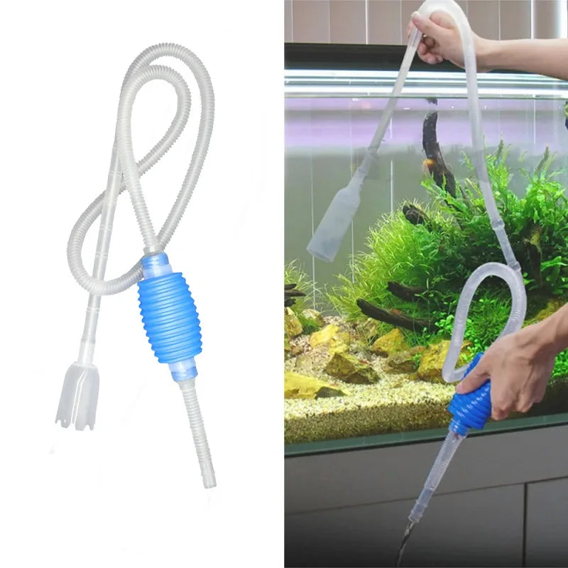 Aquarium Siphon Fish Tank Syphon Vacuum Cleaner Pump Semi-automatic Water Change Changer Gravel Water Filter Accessories