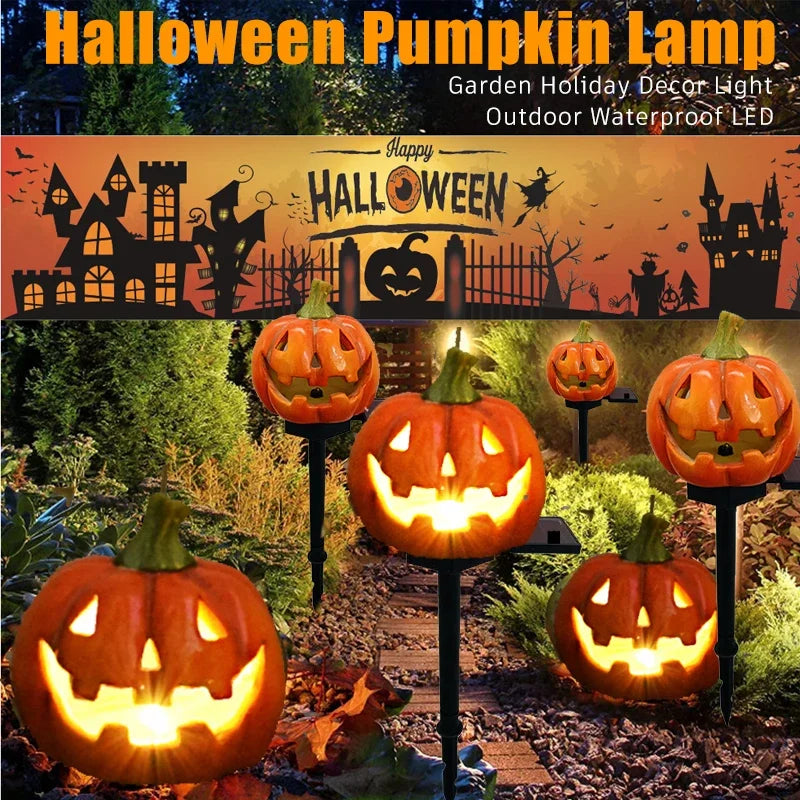 Solar Led Light Outdoor Halloween Pumpkin Light Waterproof Solar Lawn Lamp Outdoor Lighting Solar Lamps Garden Lights