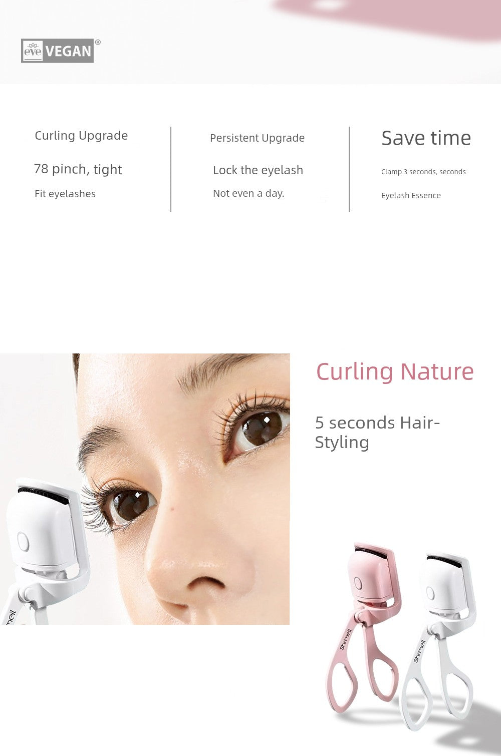 Yi Mengling Same Style Shrmeil Flash Meitang Hot Iron Eyelash Curler Eyelash Heater Electric Heating Lasting Hair-Styling Female