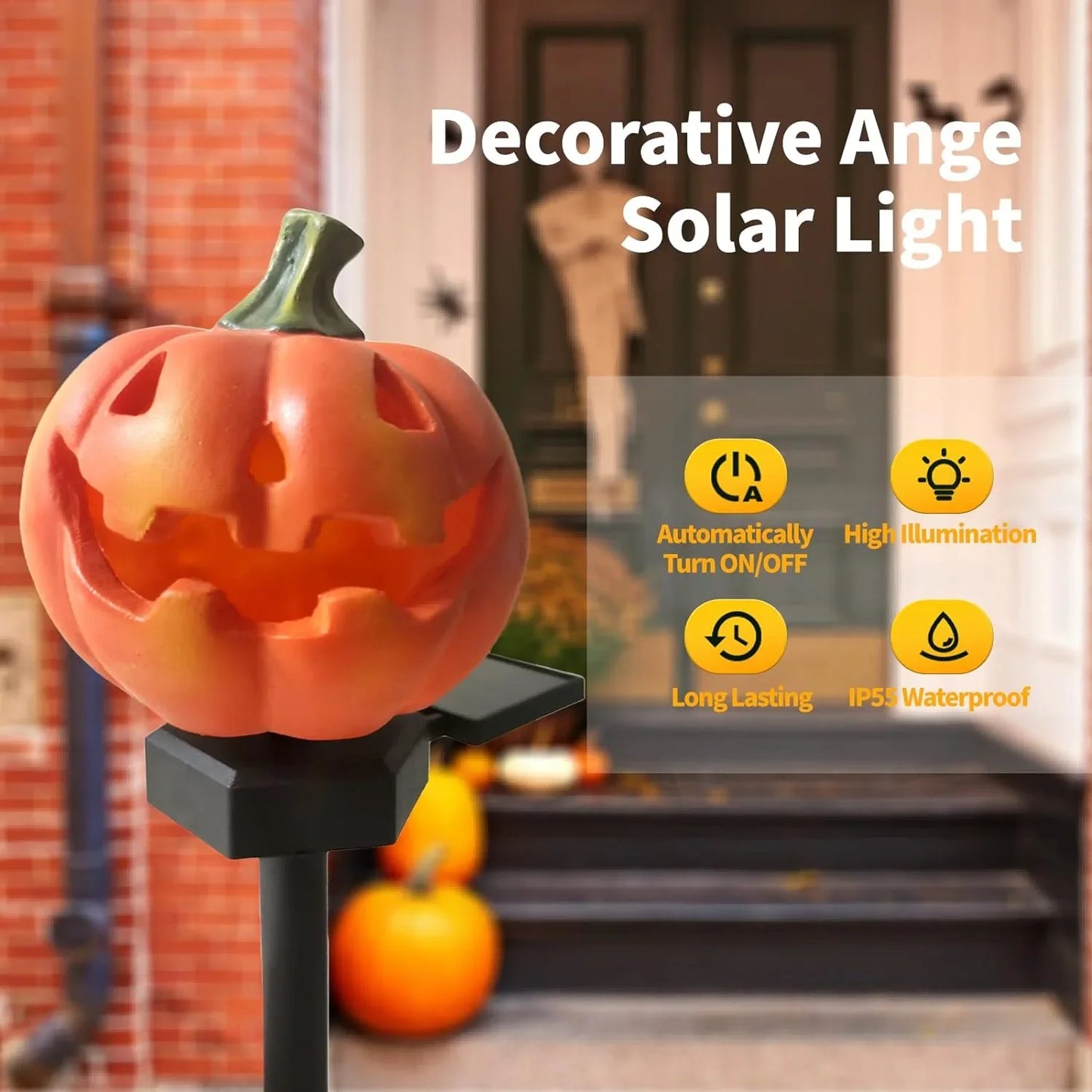 Solar Led Light Outdoor Halloween Pumpkin Light Waterproof Solar Lawn Lamp Outdoor Lighting Solar Lamps Garden Lights