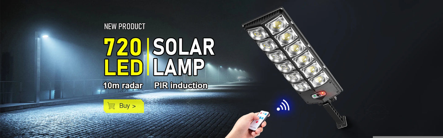 7700LM Solar Led Light Outdoor Most Powerful Outdor Solar Lamp 720 LED 3Mode Remote Control Waterproof  Light Garden Street Lamp